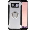 Pantser TPU Hoesje Ring Houder voor Galaxy S8 Plus Zilver