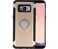 Pantser TPU Hoesje Ring Houder voor Galaxy S8 Plus Goud