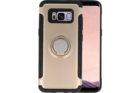 Pantser TPU Hoesje Ring Houder voor Galaxy S8 Plus Goud