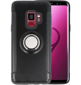 BAOHU Pantser TPU Hoesje Ring Houder voor Samsung Galaxy S9 Zwart