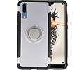 BAOHU Pantser TPU Hoesje Ring Houder - Hoesje Geschikt voor Huawei P20 Zilver