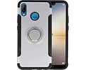 BAOHU Pantser TPU Hoesje Ring Houder - Hoesje Geschikt voor Huawei P20 Lite Zilver