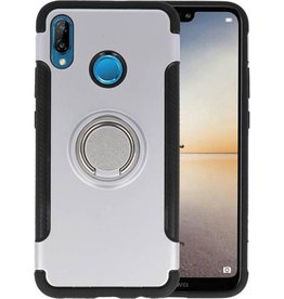 BAOHU Pantser TPU Hoesje Ring Houder voor Huawei P20 Lite Zilver