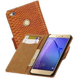 Slang Bookstyle Hoes - Geschikt voor Huawei P8 Lite 2017 Bruin