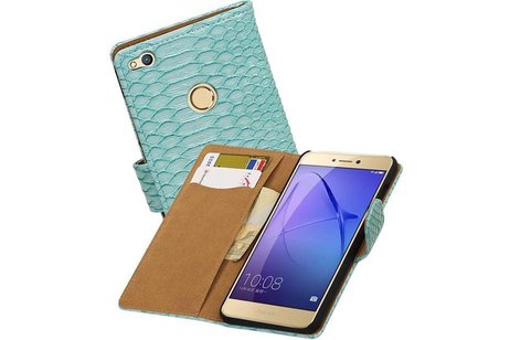 Slang Bookstyle Hoes - Geschikt voor Huawei P8 Lite 2017 Turquoise