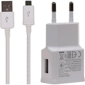 Micro Universal Travel Charger 2.4 A Wit + Micro USB kabel