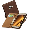 Hout Bookstyle Hoes voor Samsung Galaxy A3 2017 A320F Bruin