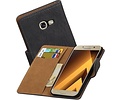 Hout Bookstyle Hoes Geschikt voor de Samsung Galaxy A3 2017 A320F Grijs