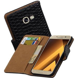 Slang Bookstyle Hoes - Geschikt voor Samsung Galaxy A3 2017 A320F Zwart