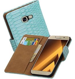 Slang Bookstyle Hoes voor Galaxy A3 2017 A320F Turquoise