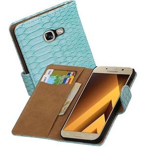 Slang Bookstyle Hoes voor Galaxy A3 2017 A320F Turquoise