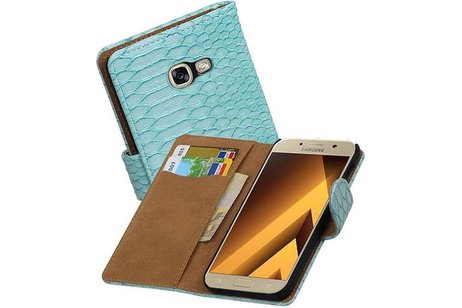 Slang Bookstyle Hoes voor Galaxy A3 2017 A320F Turquoise