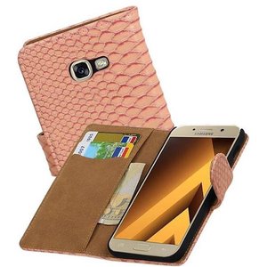 Slang Bookstyle Hoes - Geschikt voor Samsung Galaxy A3 2017 A320F Licht Roze