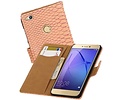 Slang Bookstyle Hoes - Geschikt voor Huawei P8 Lite 2017 Licht Roze