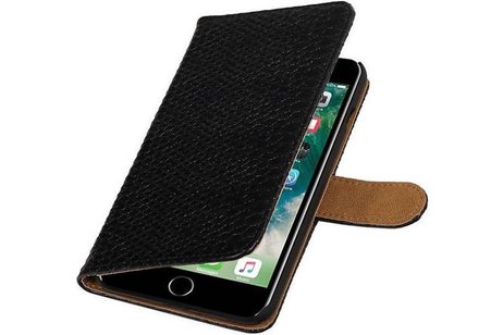 Slang Bookstyle Hoes - Geschikt voor iPhone 7 Plus / 8 Plus Zwart