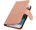 Slang Bookstyle Hoes - Geschikt voor iPhone 6 Licht Roze