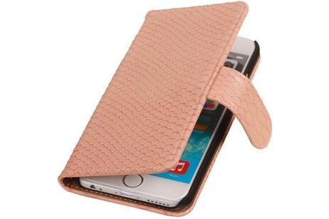Slang Bookstyle Hoes - Geschikt voor iPhone 6 Licht Roze