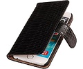 Slang Bookstyle Hoes - Geschikt voor iPhone 6 Zwart