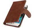 Hout Bookstyle Hoes Geschikt voor de iPhone 6 Plus Bruin
