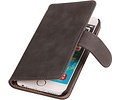 Hout Bookstyle Hoes voor iPhone 6 Plus Grijs
