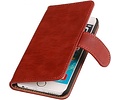 Hout Bookstyle Hoes voor iPhone 6 Plus Rood