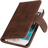 Hout Bookstyle Hoes voor iPhone 6 Plus Donker Bruin