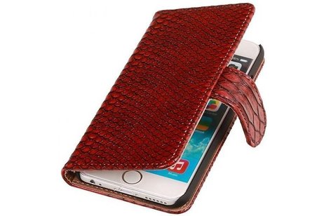 Slang Bookstyle Hoes voor iPhone 6 Plus Rood