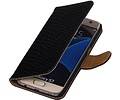 Slang Bookstyle Hoes - Geschikt voor Samsung Galaxy S7 G930F Zwart