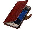 Slang Bookstyle Hoes voor Galaxy S7 G930F Rood