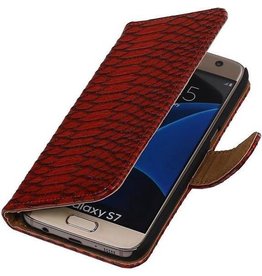 Slang Bookstyle Hoes voor Samsung Galaxy S7 G930F Rood