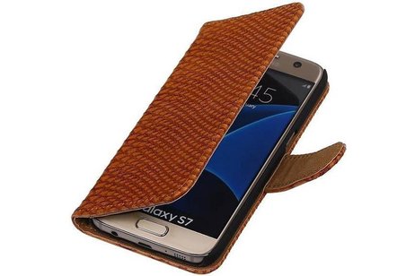 Slang Bookstyle Hoes voor Galaxy S7 G930F Bruin