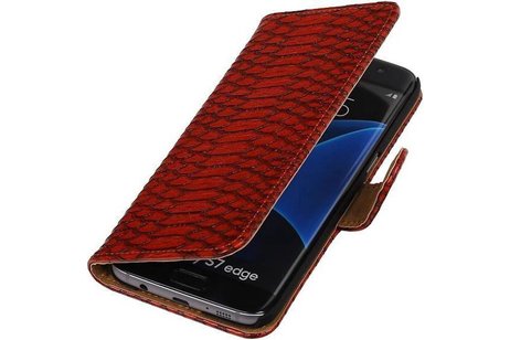 Bookstyle Wallet Case Hoesjes voor Galaxy S7 Edge G935F Rood