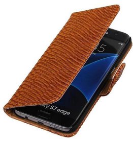 Slang Bookstyle Hoes voor Samsung Galaxy S7 Edge G935F Bruin