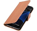 Bookstyle Wallet Case Hoesjes voor Galaxy S7 Edge G935F Licht Roze