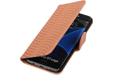 Bookstyle Wallet Case Hoesjes - Geschikt voor Samsung Galaxy S7 Edge G935F Licht Roze