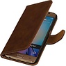 Hout Bookstyle Hoes voor Galaxy S6 G920F Bruin