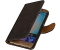 Hout Bookstyle Hoes voor Galaxy S6 G920F Grijs