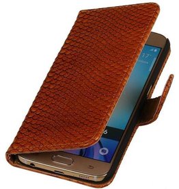 Slang Bookstyle Hoes voor Galaxy S6 G920F Bruin