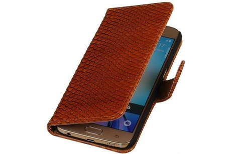 Slang Bookstyle Hoes voor Galaxy S6 G920F Bruin