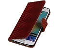 Slang Bookstyle Hoes - Geschikt voor Samsung Galaxy S6 Edge G925 Rood