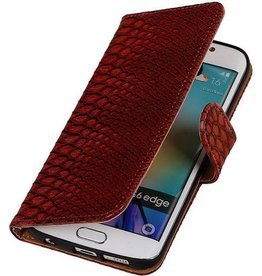 Slang Bookstyle Hoes voor Galaxy S6 Edge G925 Rood