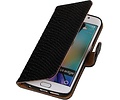 Slang Bookstyle Hoes - Geschikt voor Samsung Galaxy S6 Edge G925 Zwart