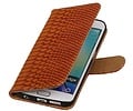 Slang Bookstyle Hoes - Geschikt voor Samsung Galaxy S6 Edge G925 Bruin