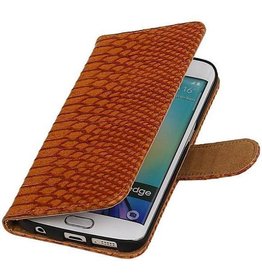 Slang Bookstyle Hoes voor Samsung Galaxy S6 Edge G925 Bruin