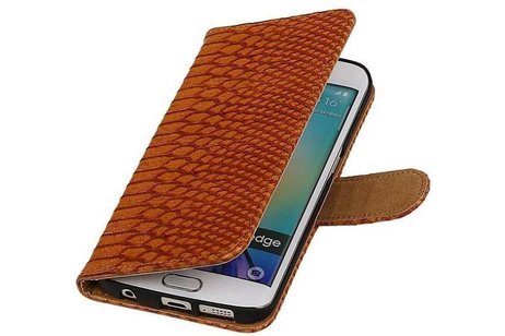 Slang Bookstyle Hoes voor Galaxy S6 Edge G925 Bruin