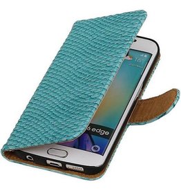 Slang Bookstyle Hoes voor Galaxy S6 Edge G925 Turquoise