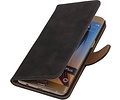 Hout Bookstyle Hoes Geschikt voor de Samsung Galaxy S6 Edge Plus G928T Grijs