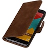 Hout Bookstyle Hoes voor Samsung Galaxy A7 (2016) A710F Bruin