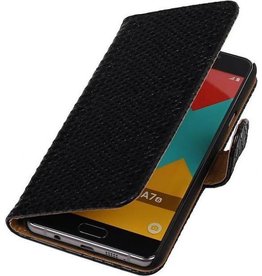 Slang Bookstyle Hoes voor Samsung Galaxy A7 (2016) A710F Zwart