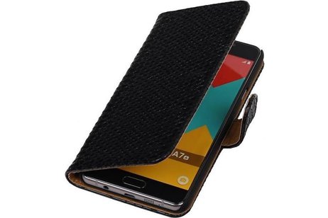 Slang Bookstyle Hoes - Geschikt voor Samsung Galaxy A7 (2016) A710F Zwart